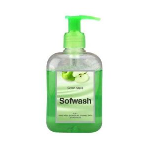 MODICARE SOFWASH 3 IN 1 HAND WASH, SHOWER GEL BUBBLE BATH GREEN APPLE (250 ML)
